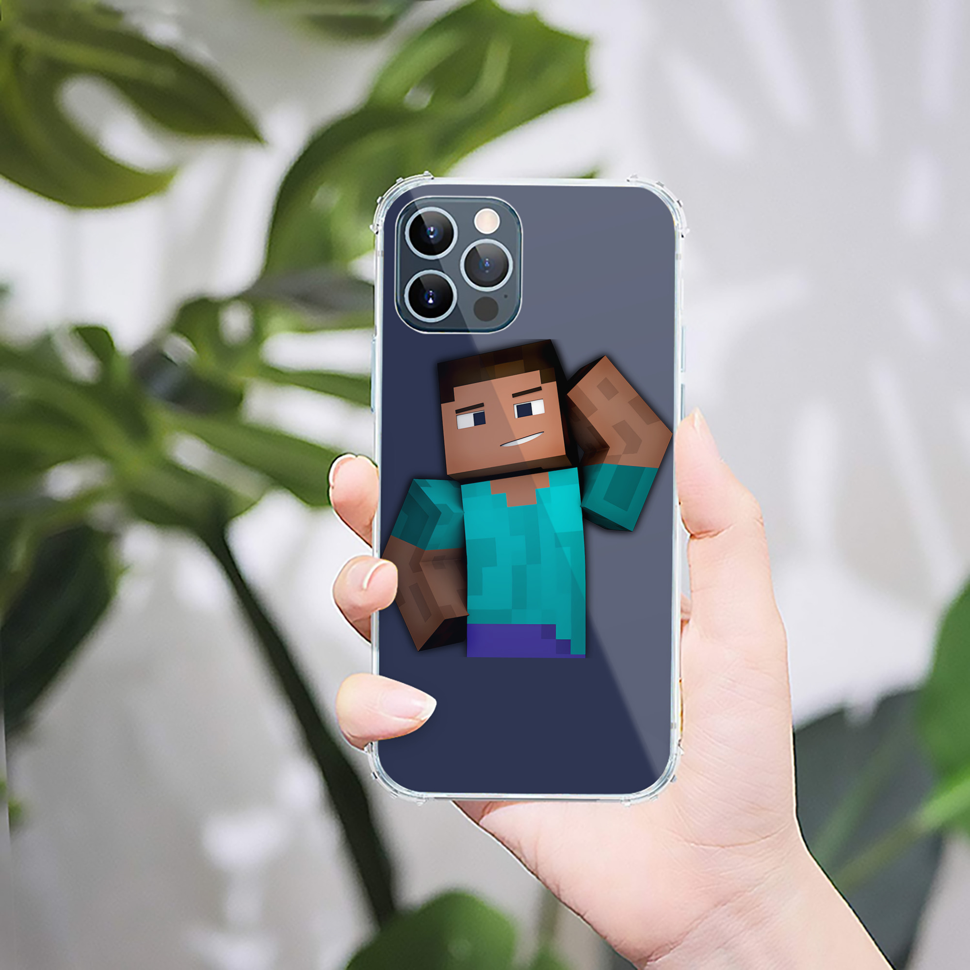 （画像用） マインクラフト ブロックの世界 Minecraft MC Block world 【iPhone 12シリーズ対応】透明スマホケース（クリアソフトケース）